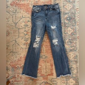 JUDY BLUE Bootcut Distressed Jeans Medium Wash Size 31